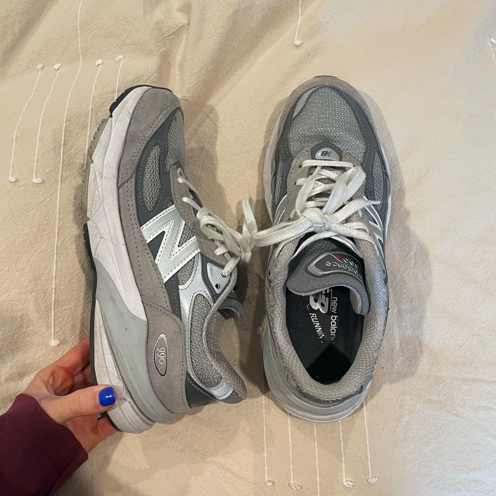 New Balance Women's Gray and White Sneakers